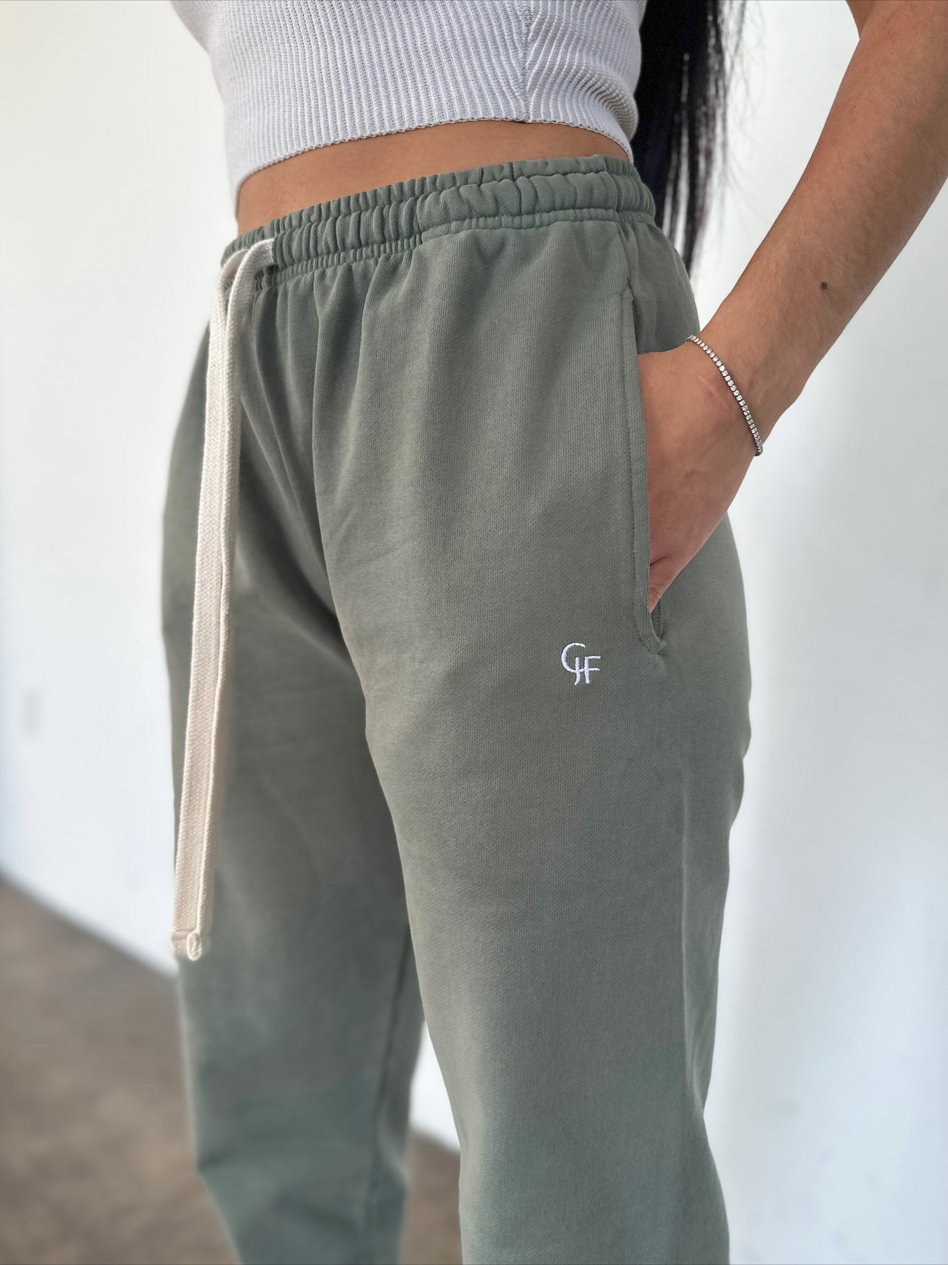 GJF Cozy Terry Joggers - Olive